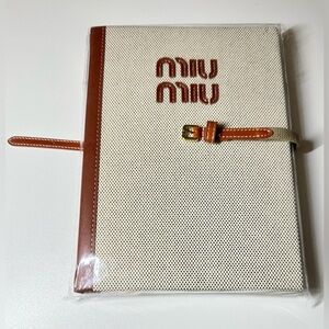 Miu Miu Canvas and Faux Leather Diary or Journal w/ Strap GWP NWT